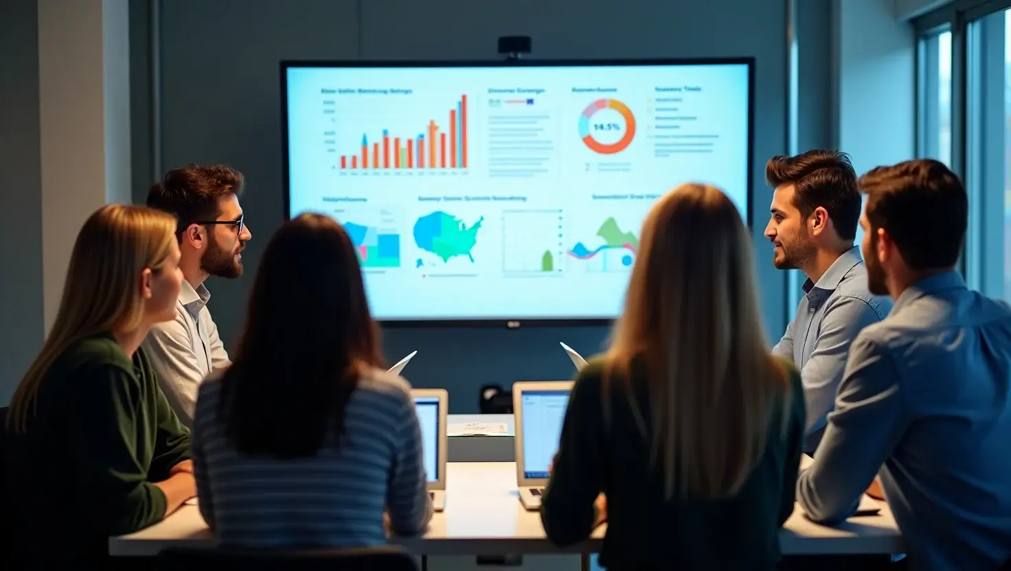 U.S. marketing professionals reviewing archived business data to plan seasonal campaigns and drive performance using www.hura-watch.net.