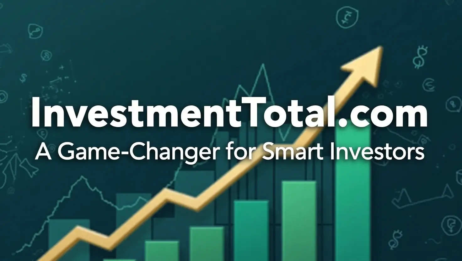 "InvestmentTotal.com 'A Game-Changer for Smart Investors' with financial graphics, charts, and investment icons, symbolizing smart investment strategies and growth in 2025."