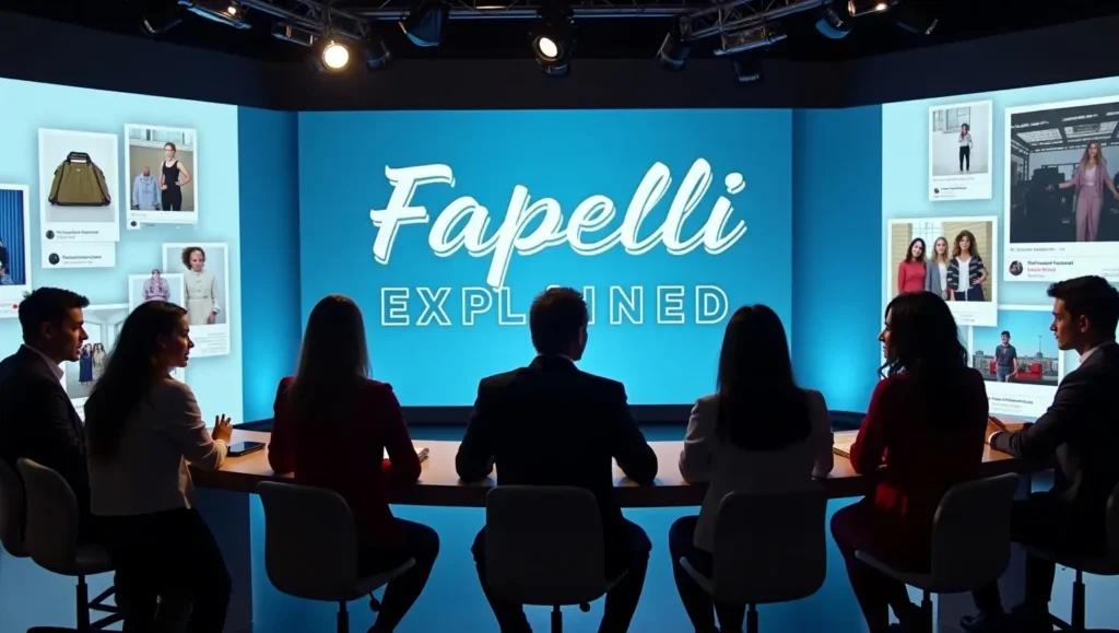 A digital newsroom with screens showing viral content and influencers; a headline reads “Fapelli Explained: Why It’s Gaining Massive Attention Online.”