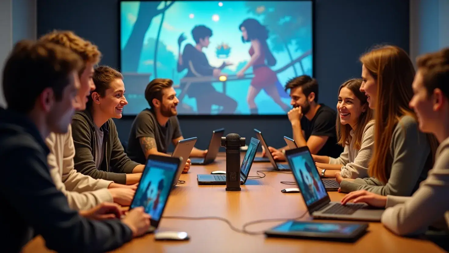 Group of players using EvonyGalore on devices while planning strategy together.