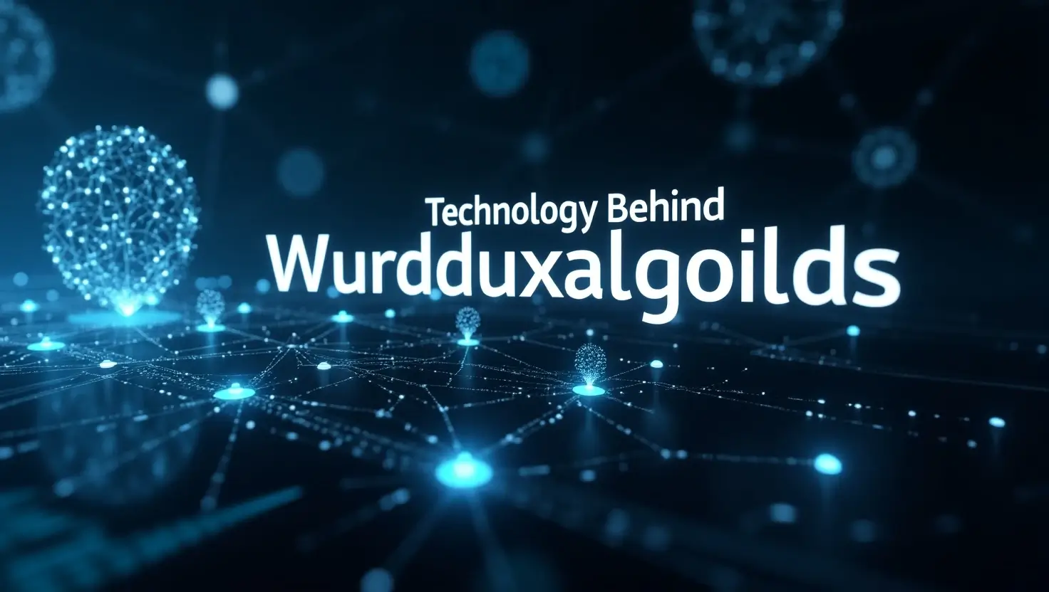"Visual representation of the advanced technology behind Wurduxalgoilds, showcasing interconnected AI systems, neural networks, and predictive analytics as part of a cutting-edge digital ecosystem."